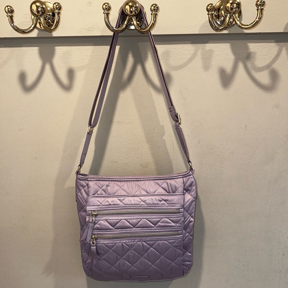 Vera Bradley Lavender Sky Triple Zip Hipster in Performance Twill